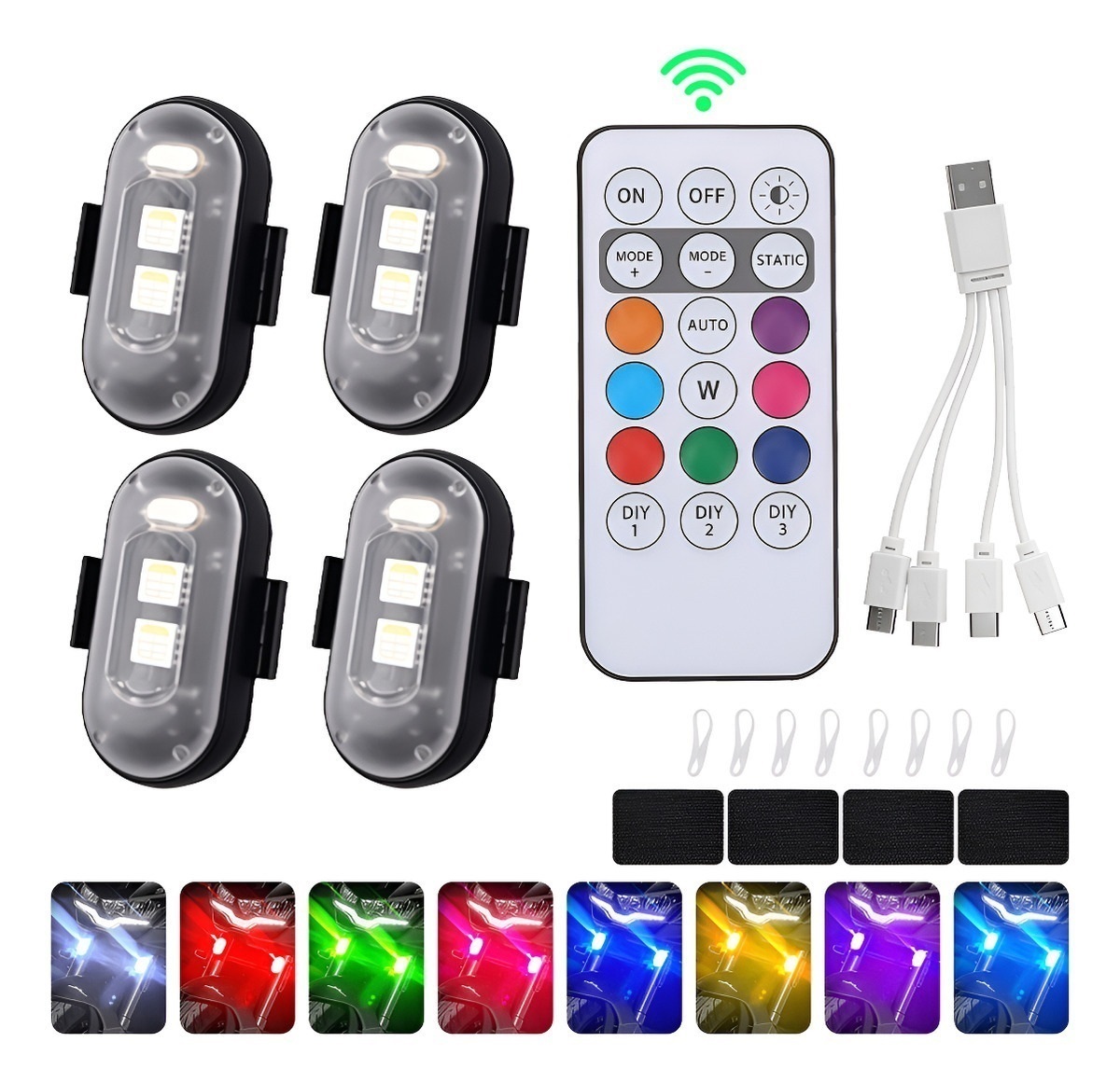 Drone Led Light - ไฟสโตรบ LED 4 ชิ้น พร้อมรีโมทคอนโทรล 8