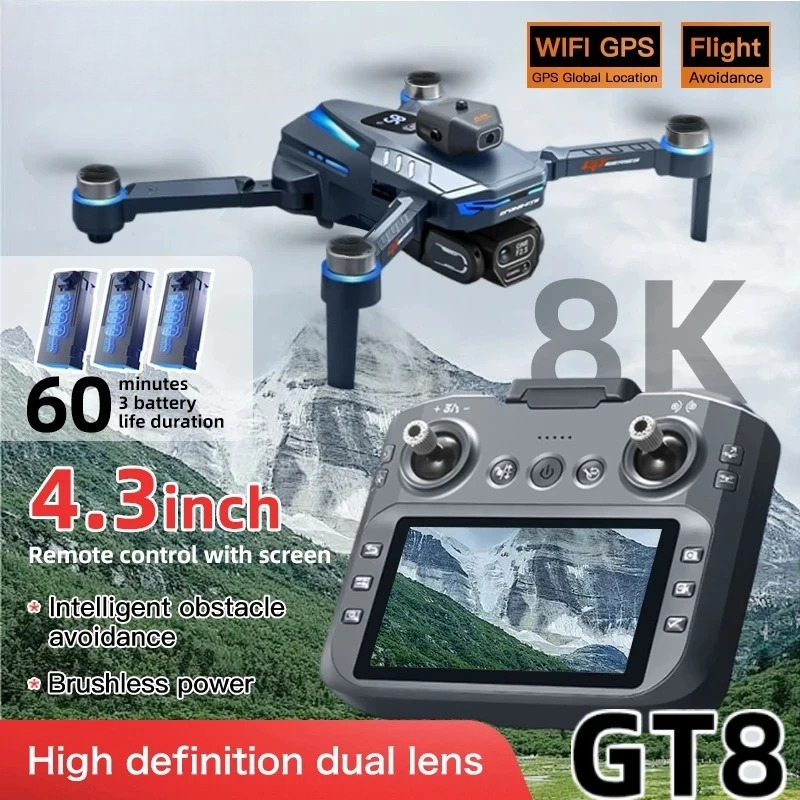 Drone Gps Mount - โดรนรุ่น Original GT8 8K ระดับมืออาชีพ กล้องคู่