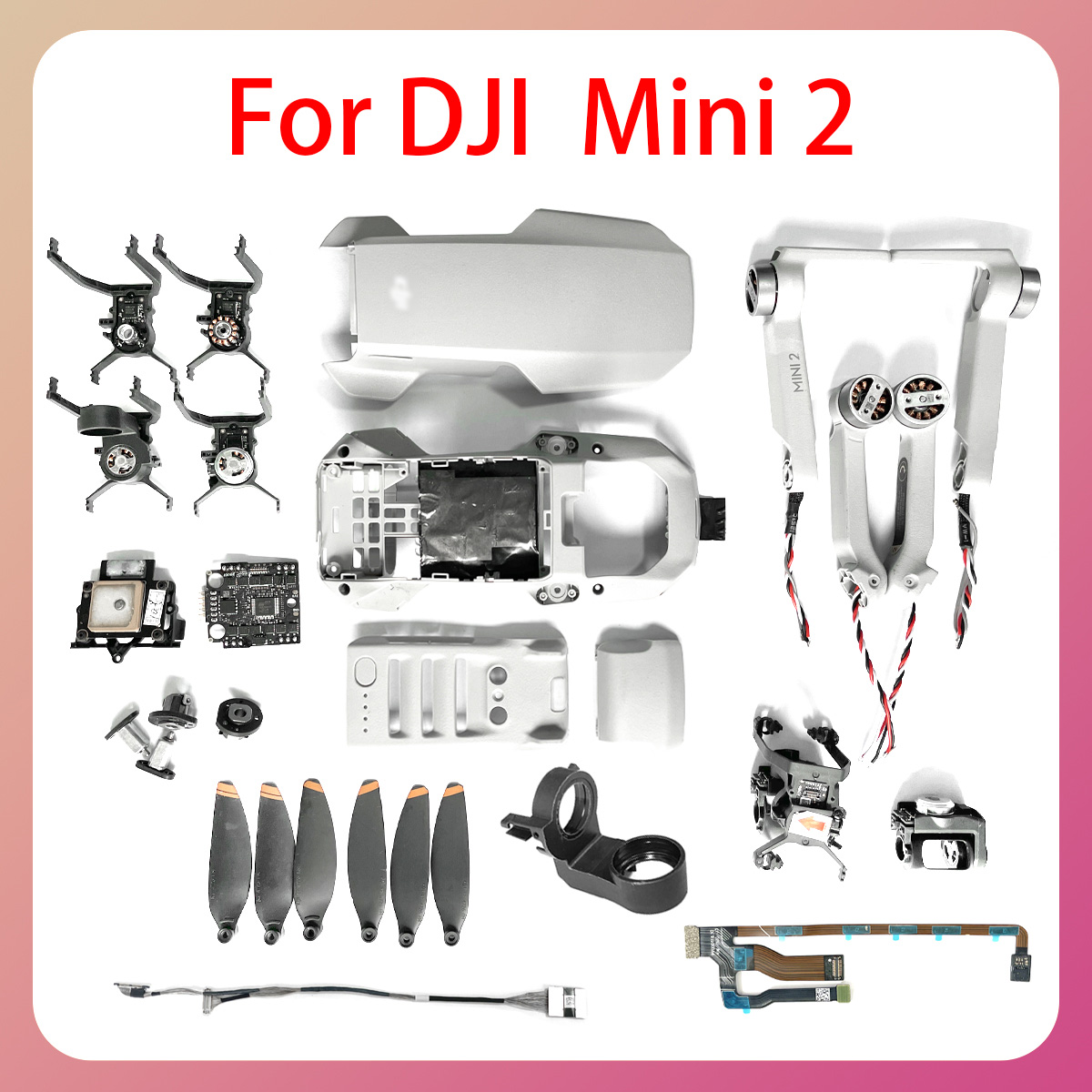 Drone Arm - ขาตั้งกิมบอลแบบมิดเฟรมสำหรับ Mini 2 ของแท้ พร้อมโครงตัวเครื่องด้านบน ซ้าย