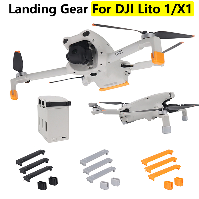 Drone Landing Gear - ขาตั้งเพิ่มความสูงสำหรับโดรน DJI Lito X1/1 พร้อมฝาครอบป้องกันขา ป้องกันการสึกหรอ