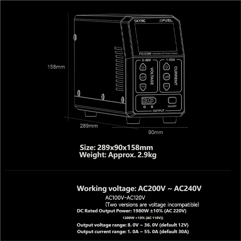 SKYRC PSU2000 1980W แหล่งจ่ายไ - Drone Battery บทวิจารณ์และราคา