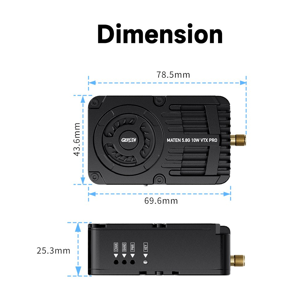 GEPRC MATEN 5.8G 10W VTX PRO 1 - Drone Transmitter บทวิจารณ์และราคา